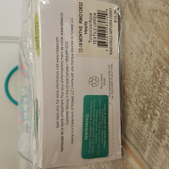 NWT Ro + Me By Robeez Heart Patterned Baby Shoes 0 - 3 Momths Gift Baby Shower‎ - Picture 6 of 6